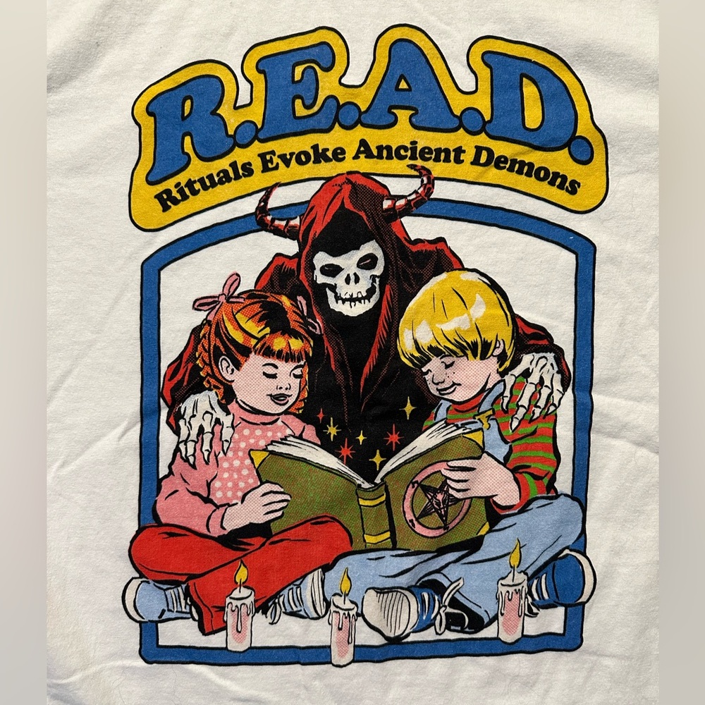 Steven Rhodes R.E.A.D. White Ringer T-Shirt - Picture 2 of 7
